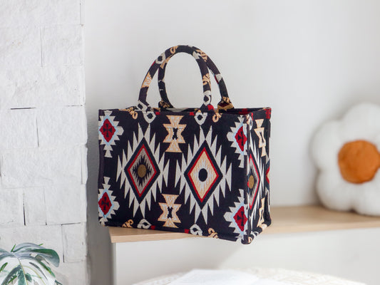Jacquard Woven Bohemian Tote Bag: Handmade Design
