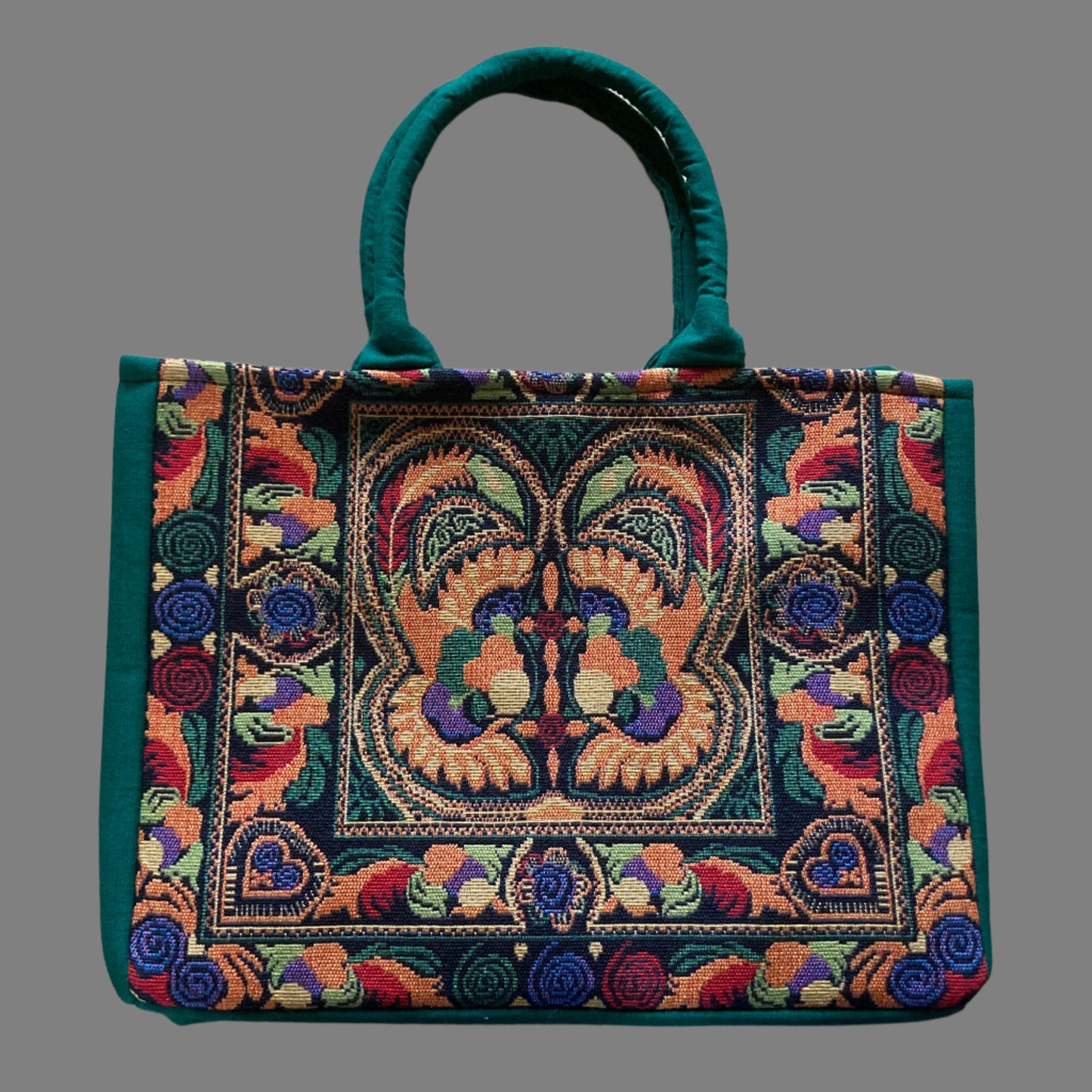 Ethnic Tote in colorful woven fabric