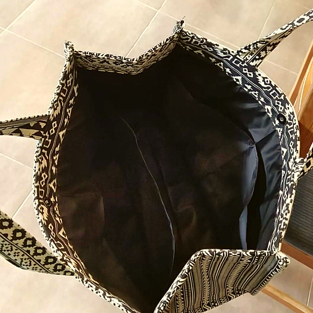 Interior view of bag.
