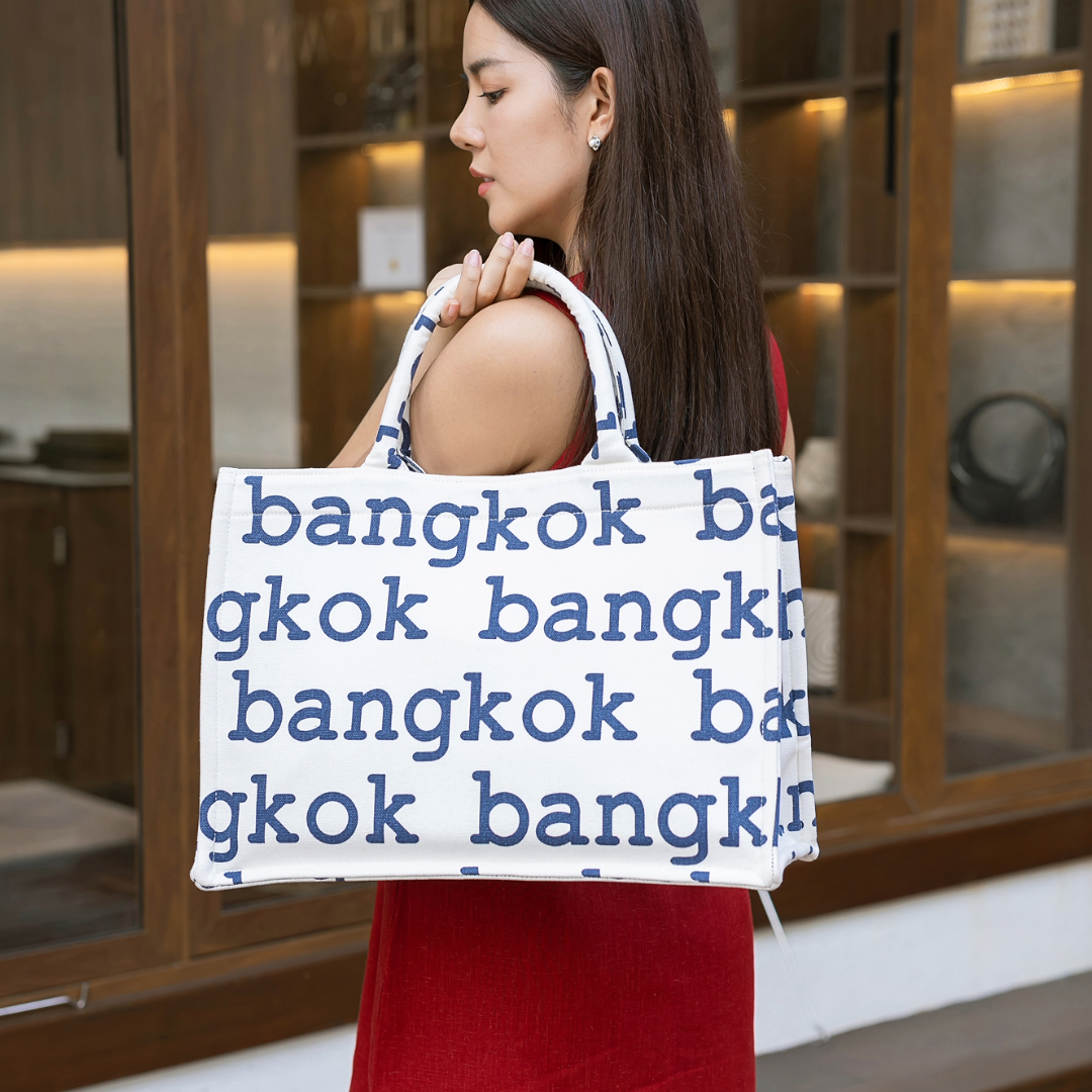 Bangkok Print Tote - Blue or Black