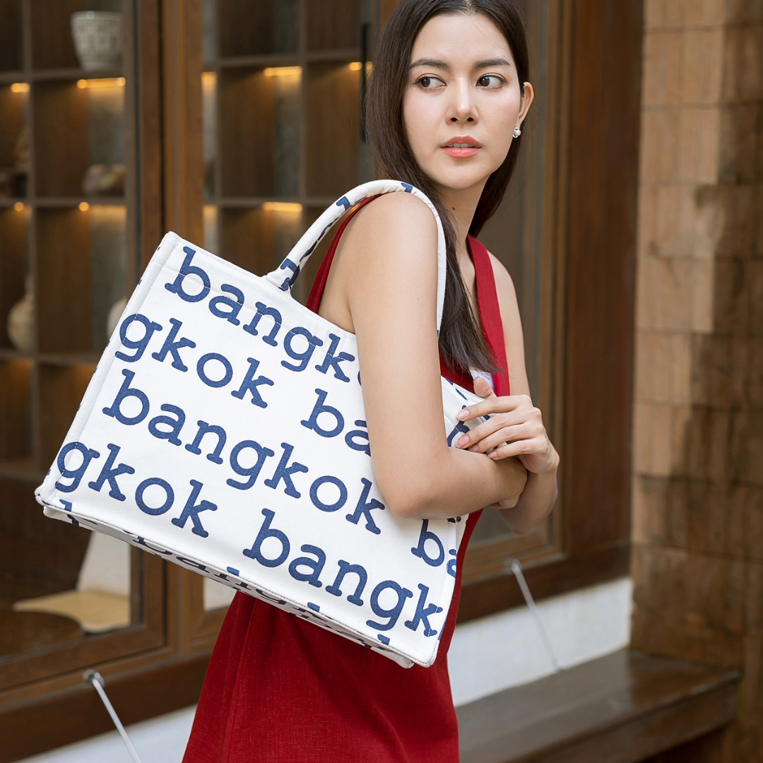 Bangkok Print Tote - Blue or Black