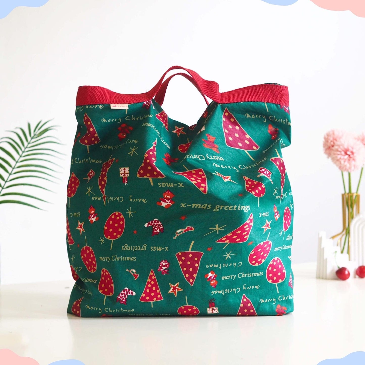 Foldable Tote Bag - Large and Versatile - Zebra Stripe and Christmas Print Options