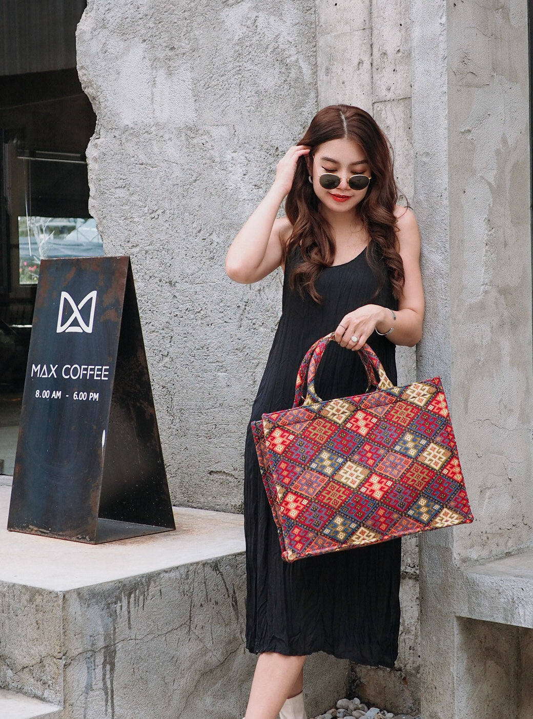 Boho Kaleidoscope Tote in Jacquard Weave