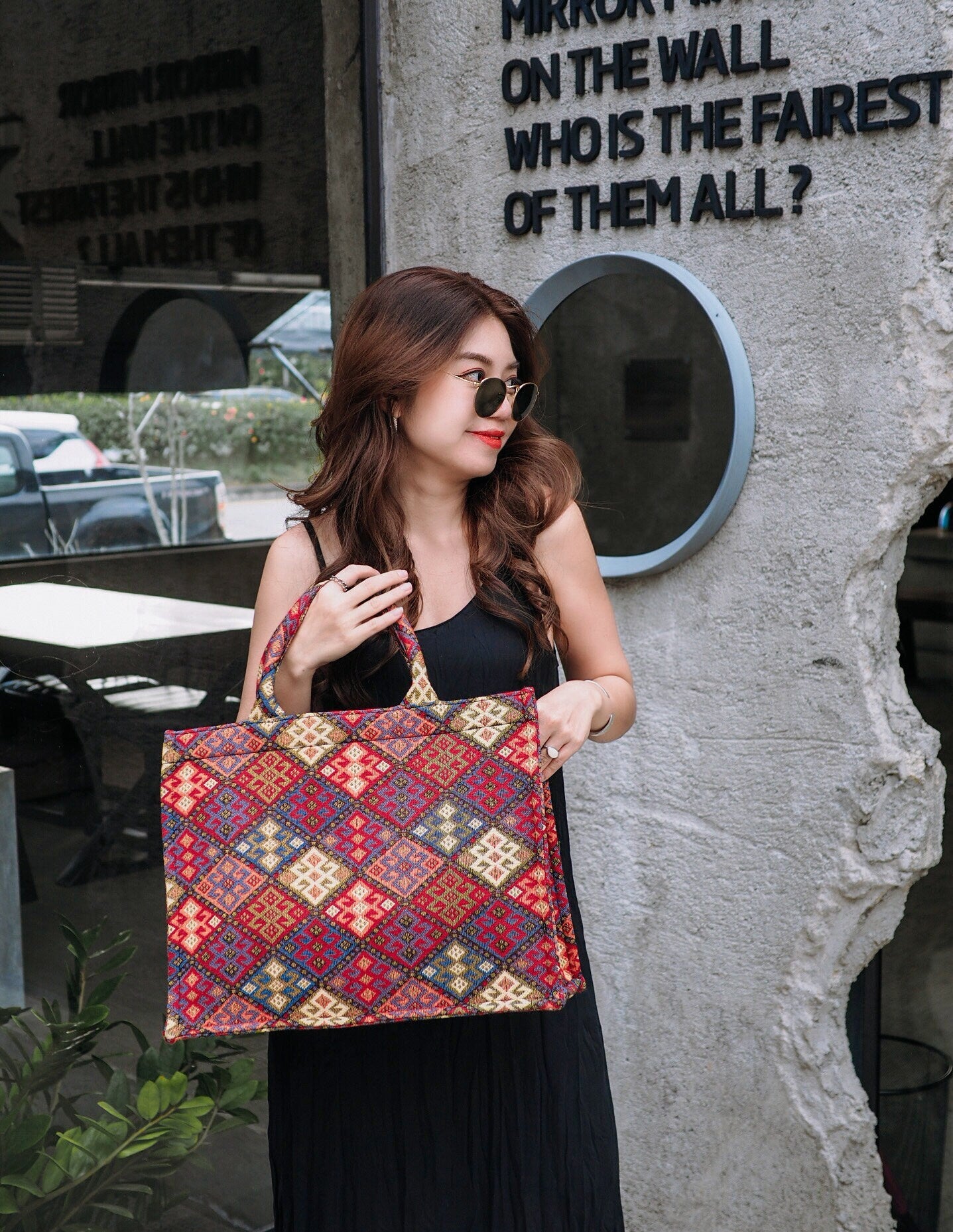 Boho Kaleidoscope Tote in Jacquard Weave