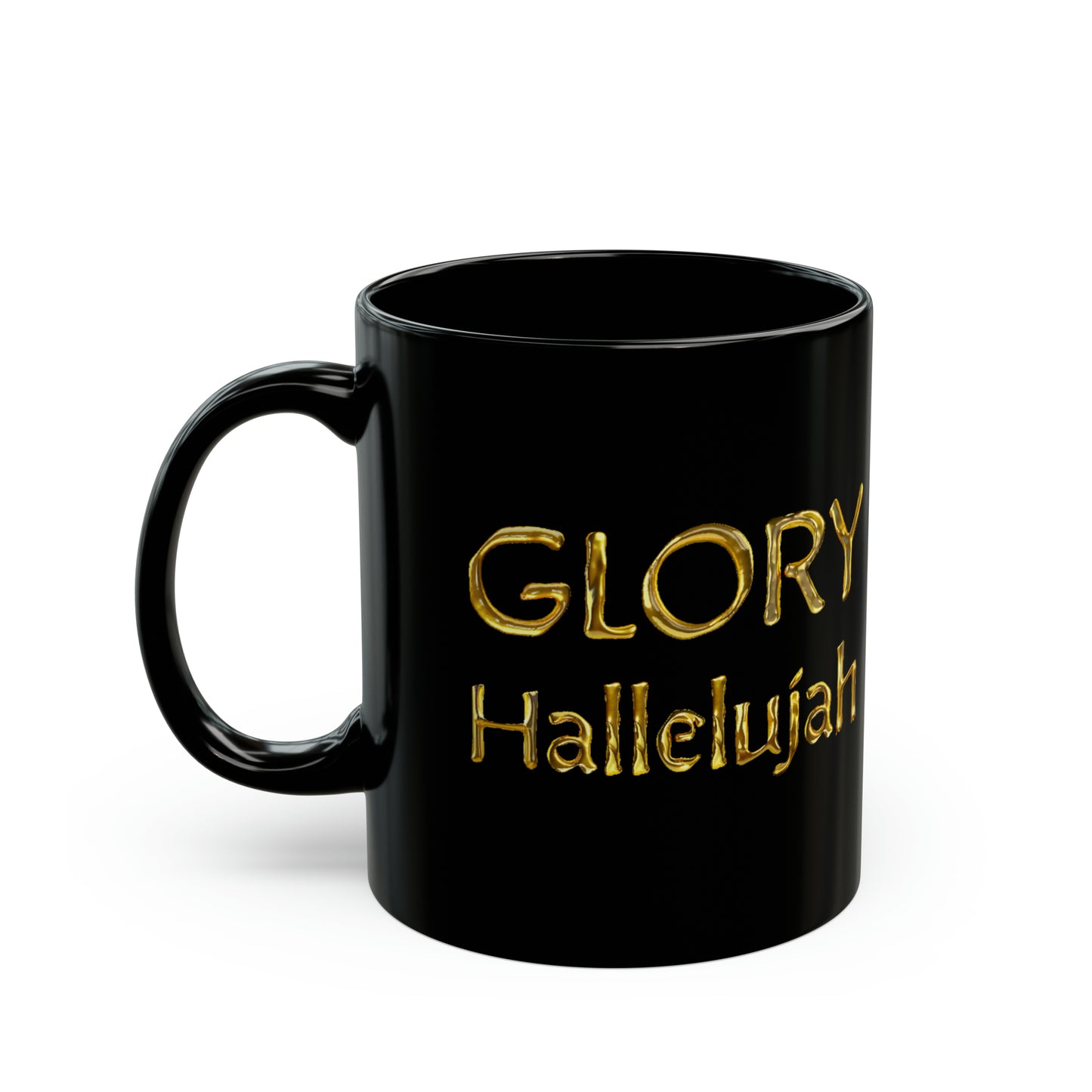 Glory Hallelujah - Gold Drip - Black Mug (11oz, 15oz)