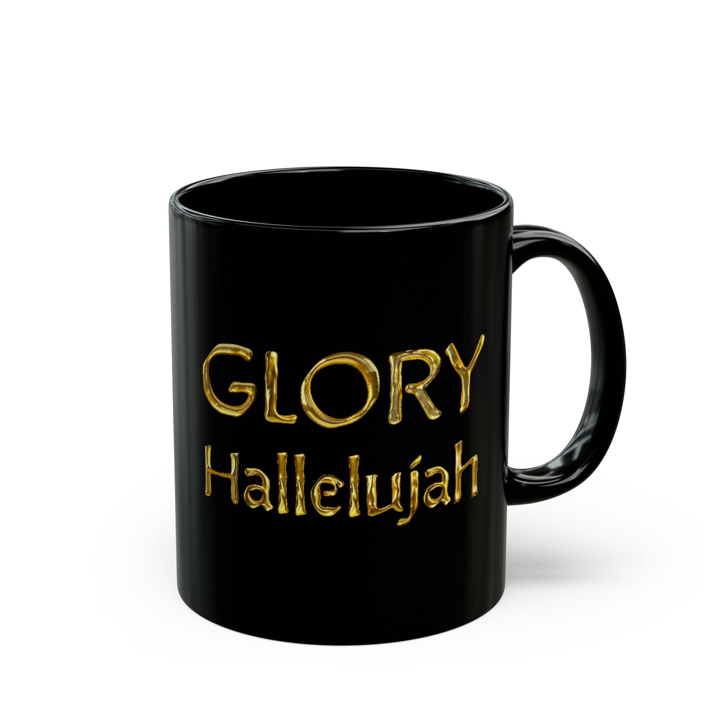 Glory Hallelujah - Gold Drip - Black Mug (11oz, 15oz)