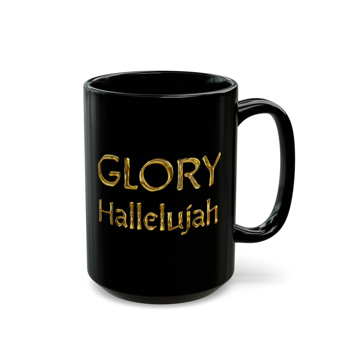 Glory Hallelujah - Gold Drip - Black Mug (11oz, 15oz)