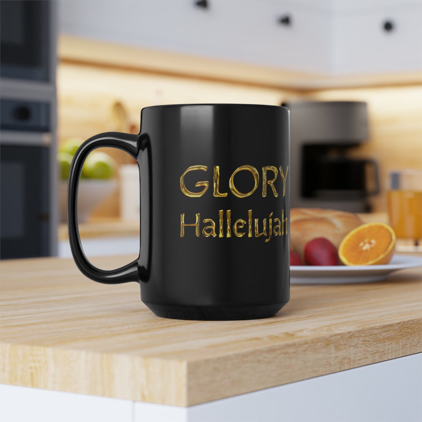 Glory Hallelujah - Gold Drip - Black Mug (11oz, 15oz)