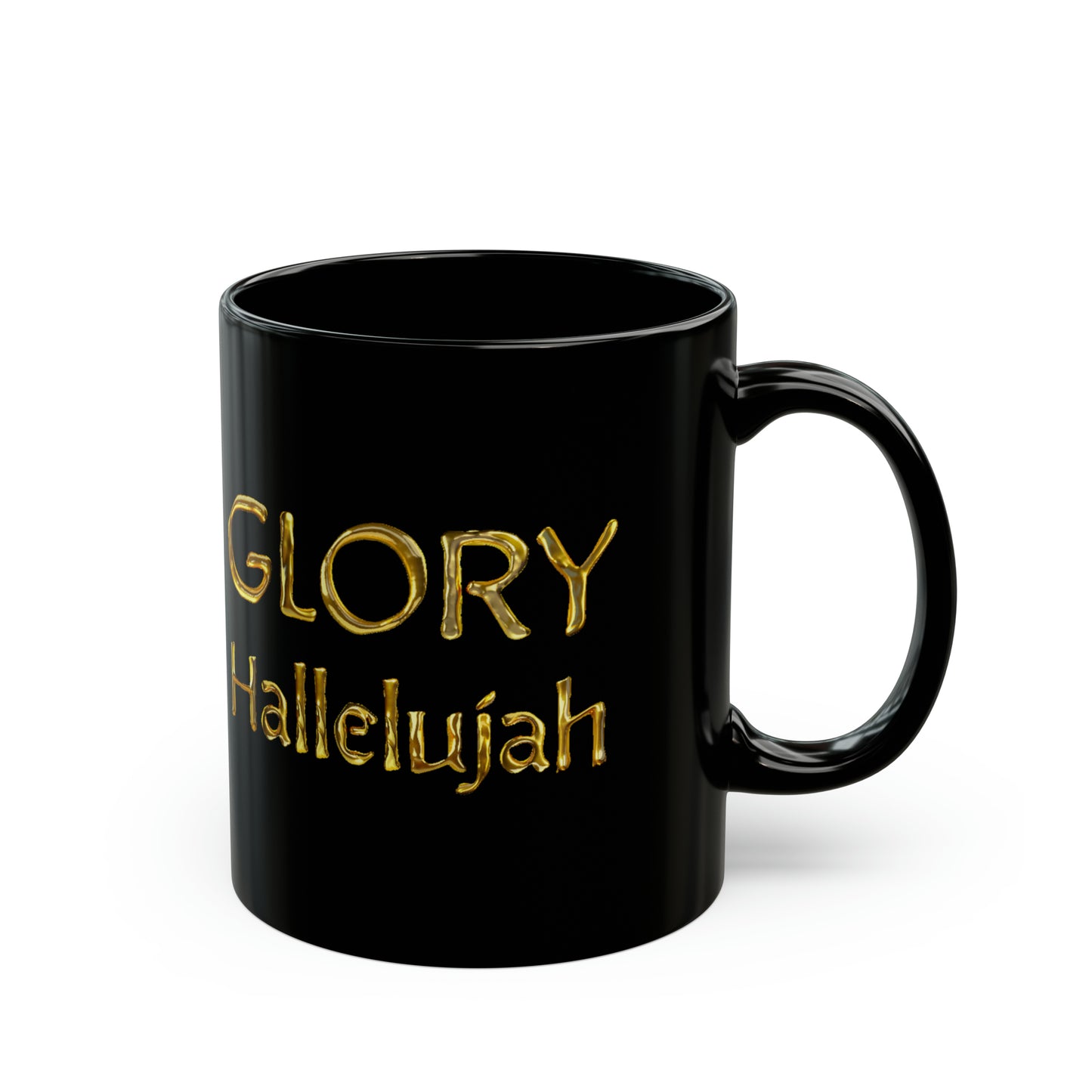 Glory Hallelujah - Gold Drip - Black Mug (11oz, 15oz)