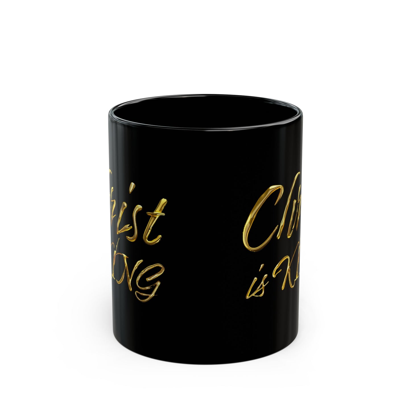 Christ is King - Gold Drip - Black Mug (11oz, 15oz)