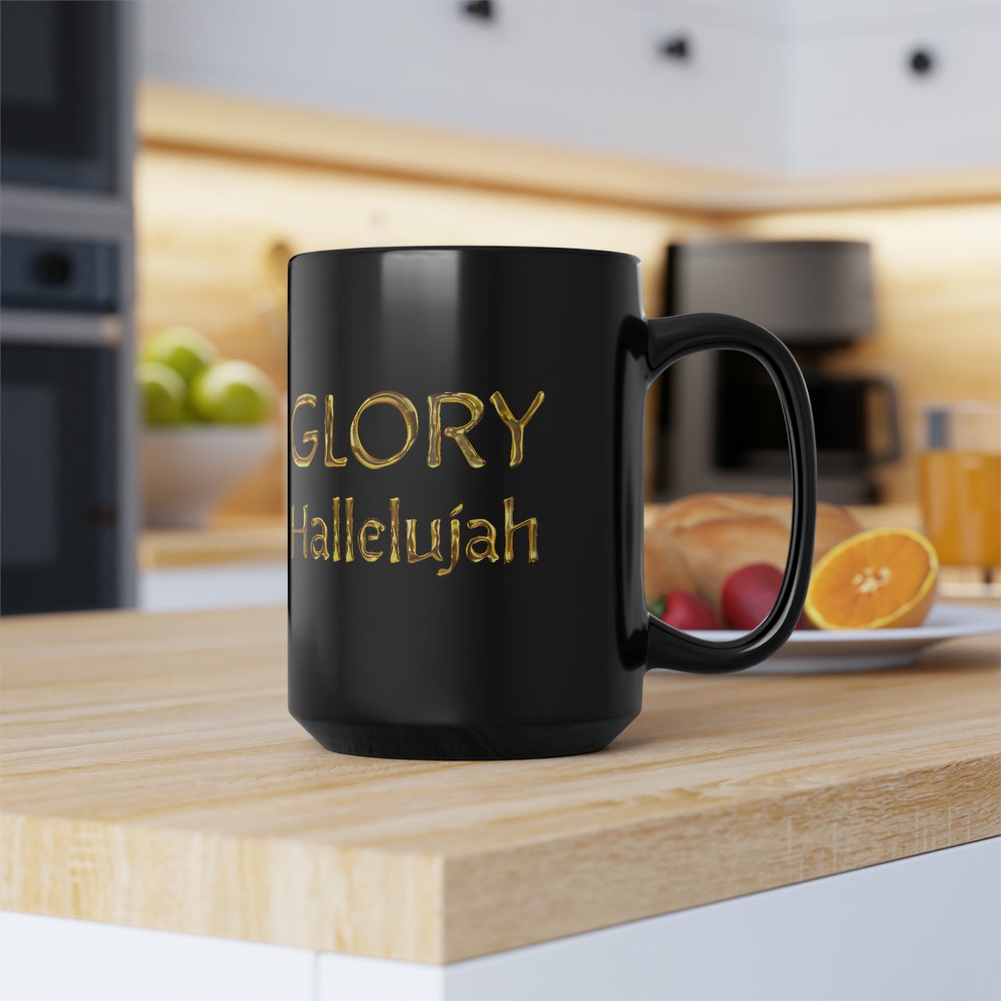 Glory Hallelujah - Gold Drip - Black Mug (11oz, 15oz)