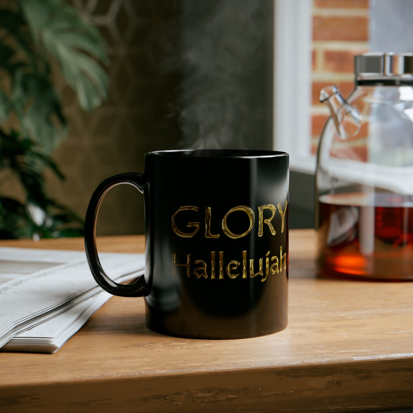 Glory Hallelujah - Gold Drip - Black Mug (11oz, 15oz)