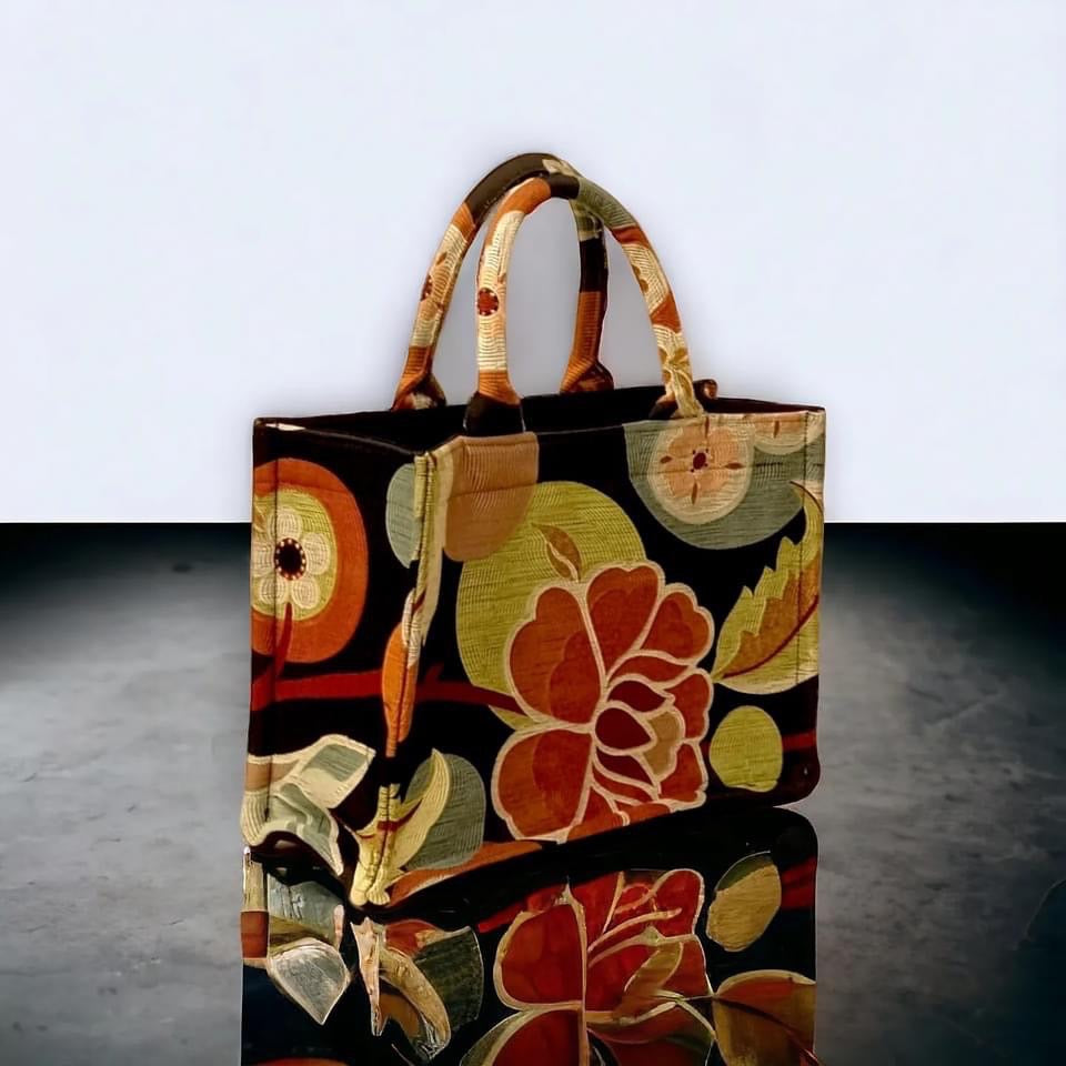 Woven Japanese Style Embroidery Tote Bag Natty Designed