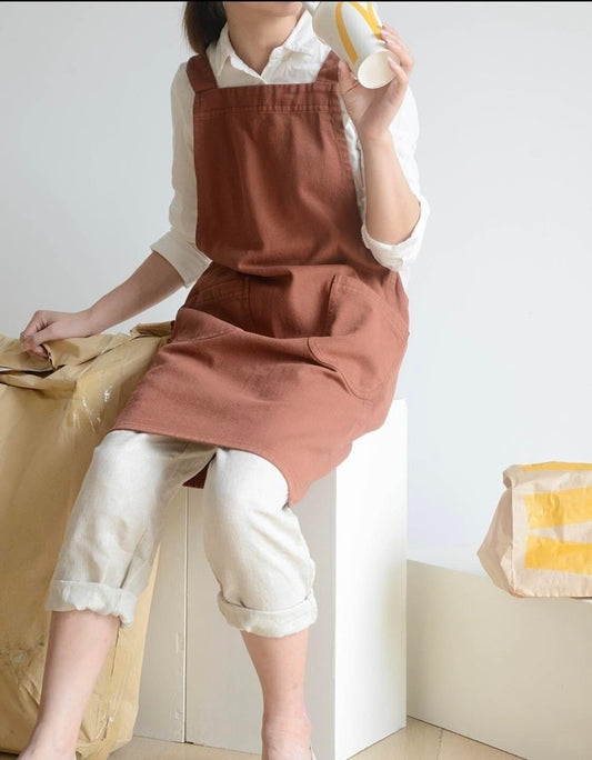 Cotton Linen Apron - Short Style