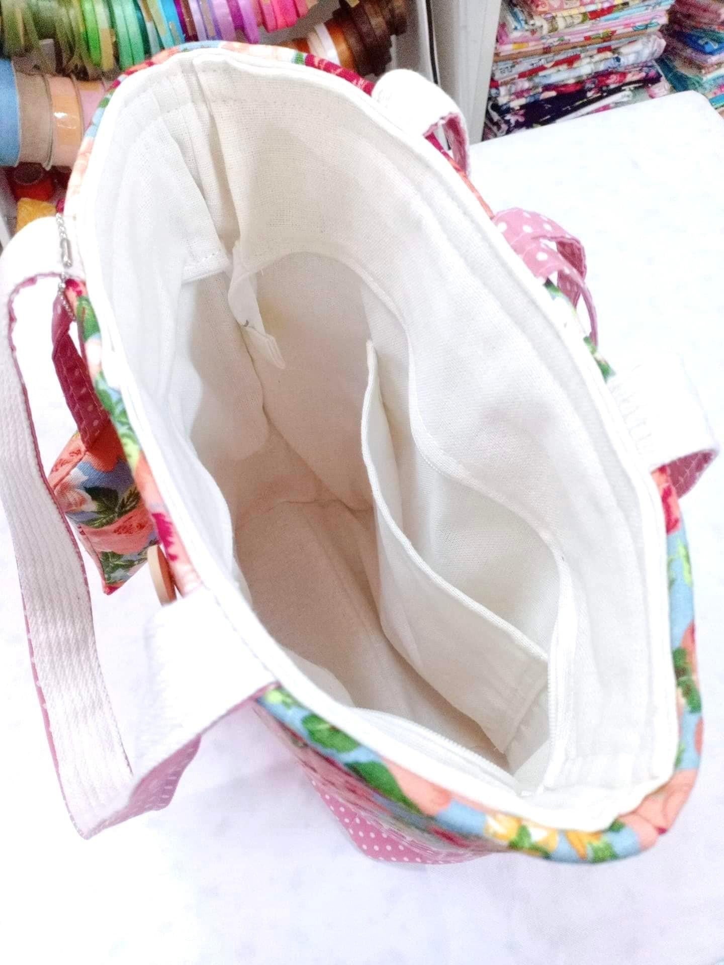 Inside view of Handmade Handbag - Floral Elegance patterns