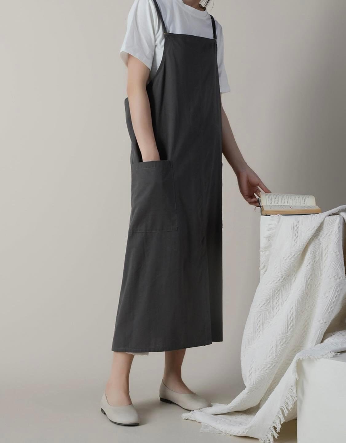 Cotton Linen Apron - Long Style