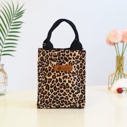 Handmade Canvas Crossbody Bag - Compact and Stylish in Leopard Animal Print Pattern