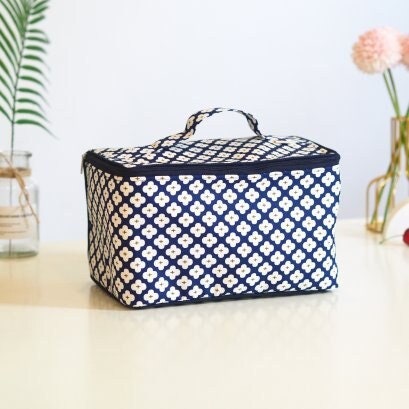 Multi-Purpose Large Box Bag - Ideal for Cosmetics, Toiletries, Lunch, and Work- Handmade